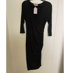 NWT Love Andrea Asymmetrical Bodycon Black Dress